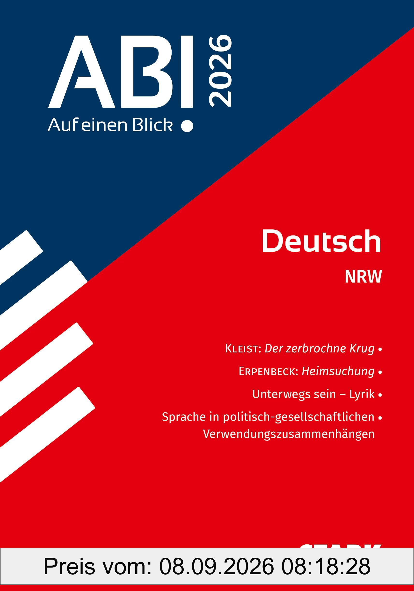 STARK Deutsch - Abi - Auf einen Blick! 2026 NRW (Skripte / Abi - Auf einen Blick!)