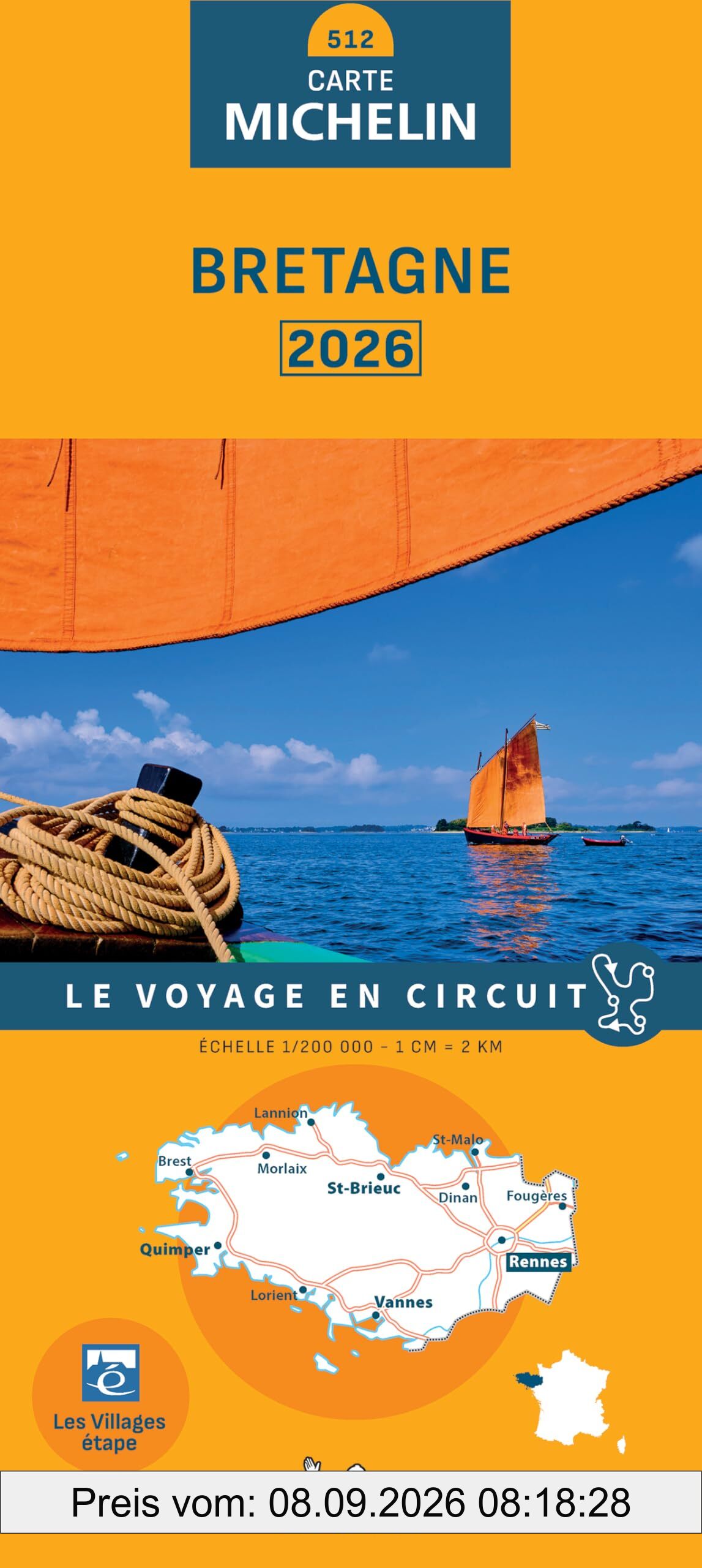 BRETAGNE 10512 2026: wegenkaart 1:200.000 (Regionale kaarten Michelin)