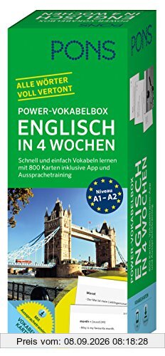 PONS Power-Vokabelbox Englisch in 4 Wochen - Schnell und einfach Vokabeln lernen mit 800 Karten inklusive App und Aussprachetraining