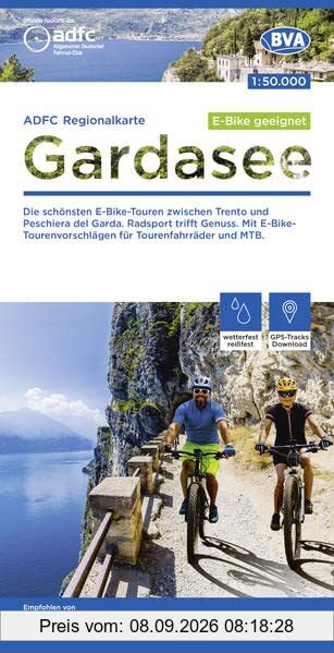 ADFC-Regionalkarte Gardasee, 1:50.000, E-Bike-geeignet, reiß- und wetterfest, GPS-Tracks-Download: Die schönsten E-Bike-Touren zwischen Trento und ... und MTB (ADFC-Regionalkarte 1:50.000)