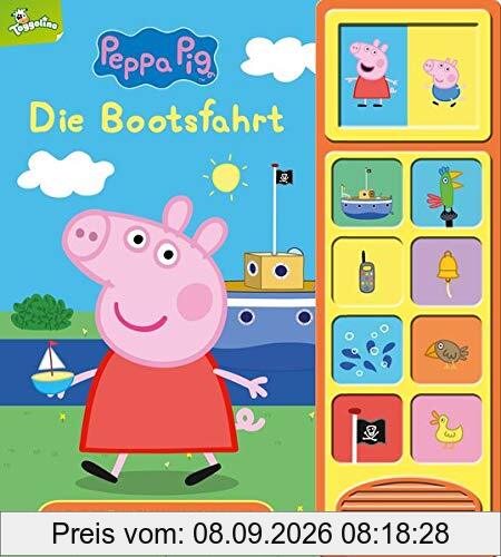 Peppa Pig - Die Bootsfahrt - Klappen-Geräusche-Buch mit 10 Sounds - Pappbilderbuch für Kinder ab 3 Jahren