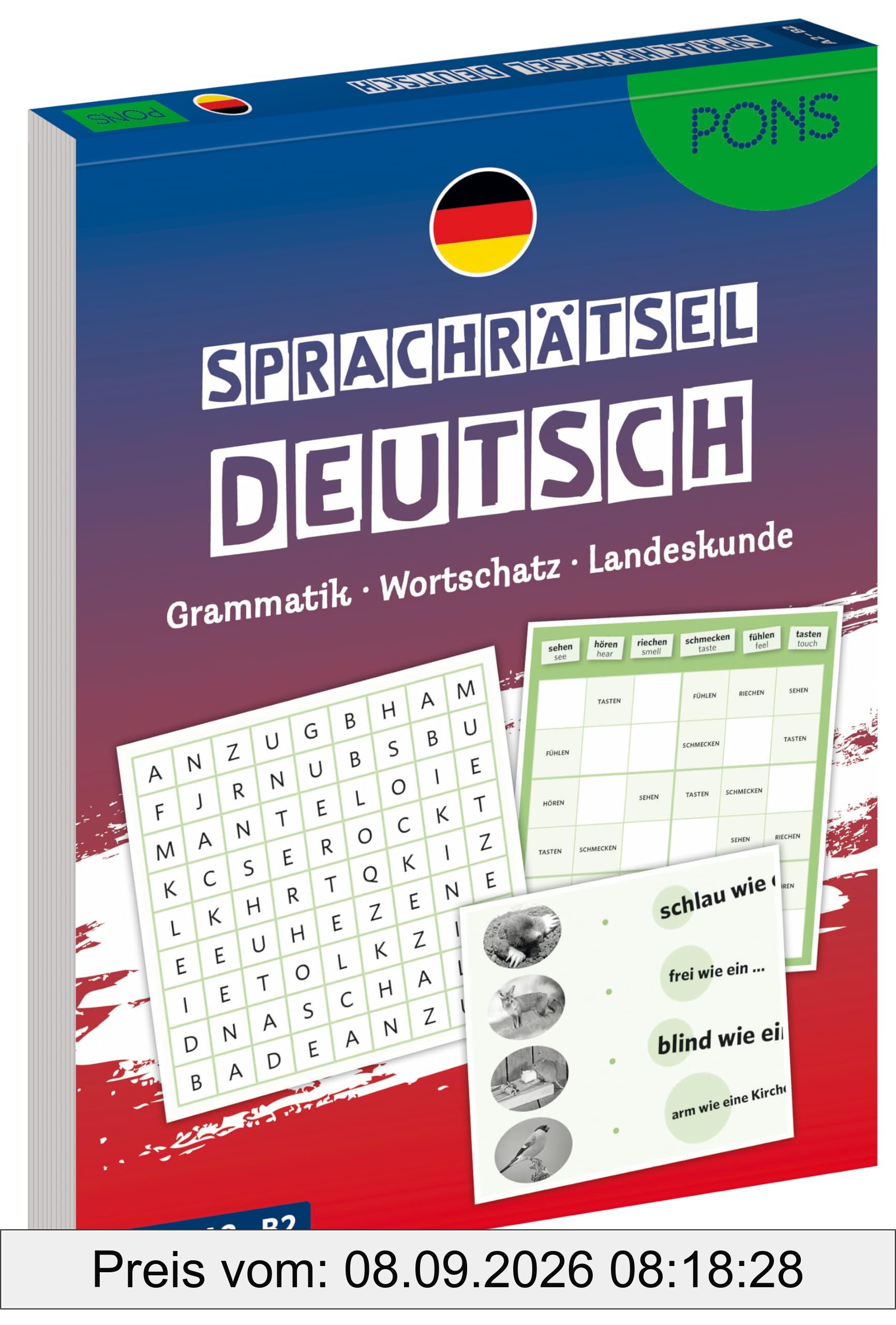 PONS Sprachrätsel Deutsch: Grammatik - Wortschatz - Landeskunde - mit PDF-Download (PONS Rätsel)