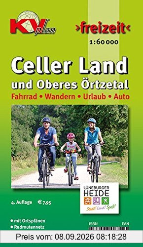 Celler Land und Oberes Örtzetal: 1:60.000 Freizeitkarte inkl. Rad- und Wanderrouten mit 13 Ortsplänen in 1:25.000 (KVplan Heide-Region)