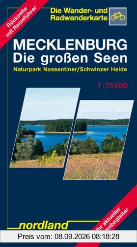 Nordland Karten, Mecklenburg, die großen Seen (Mecklenburgische Seenplatte)
