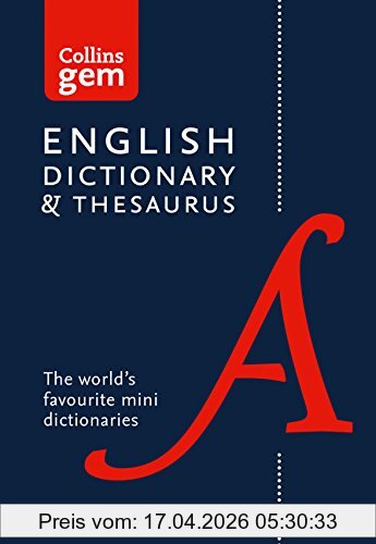 Collins Dictionaries Collins English Gem Dictionary And Thesaurus, Two Books-in-One Mini Format (Collins Gem)