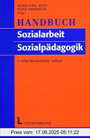 Binding : Gebundene Ausgabe, Edition : 2., vollst. neu überarb. u. aktualis. Aufl., Label : Hermann Luchterhand Verlag, Publisher : Hermann Luchterhand Verlag, medium : Gebundene Ausgabe, numberOfPages : 2064, publicationDate : 2001-01-01, publishers : Otto, Hans U, Hans Thiersch, languages : german, ISBN : 3472036168