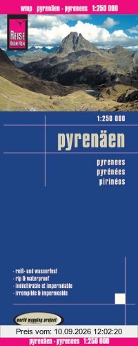 Reise Know-How Landkarte Pyrenäen 1 : 250 000: Kartenbild 2seitig. Exakte Höhenlinien. Höhenschichten-Relief. GPS-tauglich durch Gradnetz und ... Straßennetz. Ausführlicher Ortsindex