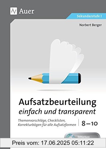 Binding : Broschüre, Edition : 1, Label : Auer Verlag in der AAP Lehrerfachverlage GmbH, Publisher : Auer Verlag in der AAP Lehrerfachverlage GmbH, medium : Sonstige Einbände, numberOfPages : 96, publicationDate : 2018-06-05, authors : Norbert Berger, ISBN : 3403070441