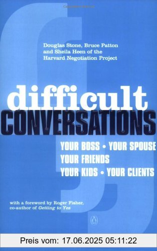 Binding : Taschenbuch, Edition : New Ed, Label : Penguin, Publisher : Penguin, NumberOfItems : 1, medium : Taschenbuch, numberOfPages : 272, publicationDate : 2000-05-25, authors : Bruce Patton, Douglas Stone, Sheila Heen, languages : english, ISBN : 014027782X