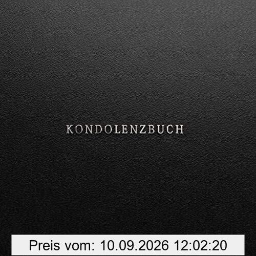 Kondolenzbuch: Gästebuch für Trauergäste mit 110 Seiten - Lederoptik schwarz