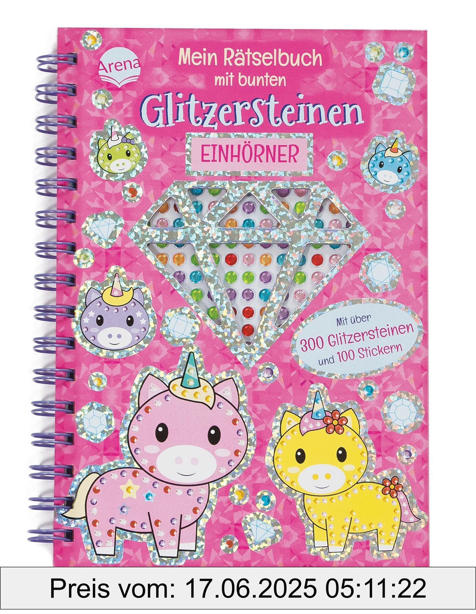Binding : paperback, Label : Mein Rätselbuch mit bunten Glitzersteinen. Einhörner : Funkelnder Rätselspaß mit Glitzersteinen und Stickern für Kinder ab 5 Jahren (Bücher mit bunten Glitzersteinen), medium : paperback, numberOfPages : 40, publicationDate : 2025-01-14, languages : german, ISBN : 3401721860
