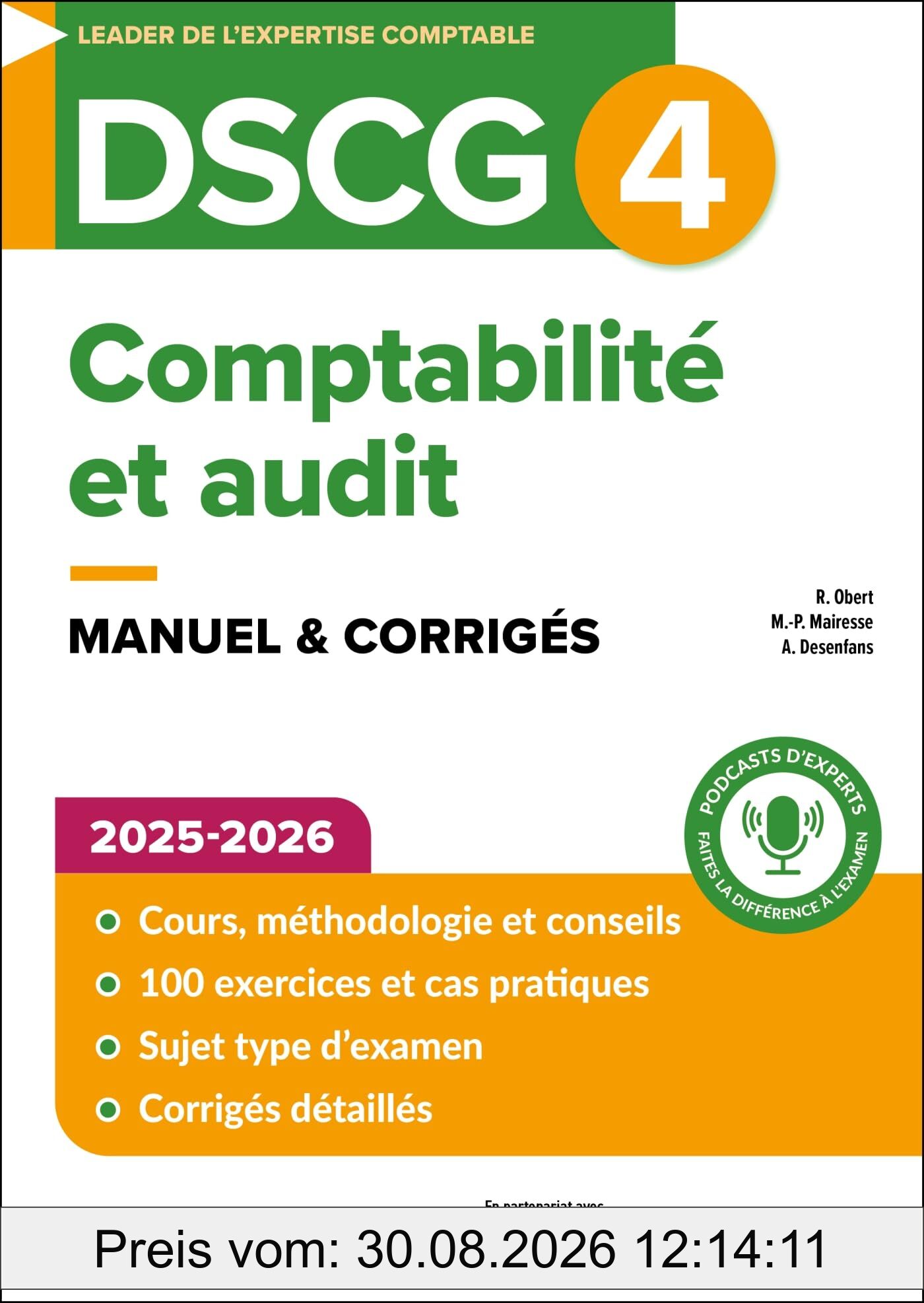 DSCG 4, comptabilité et audit : manuel & corrigés : 2025-2026