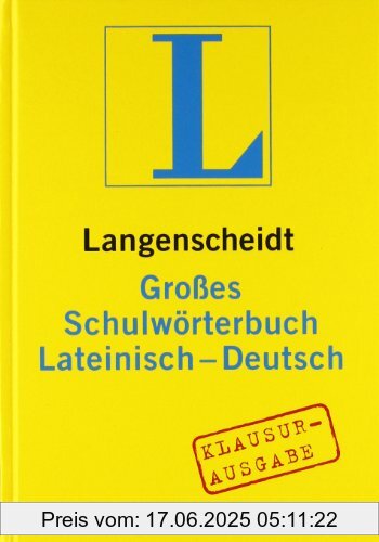 Binding : Gebundene Ausgabe, Edition : Klausurausgabe., Label : Langenscheidt, Publisher : Langenscheidt, medium : Gebundene Ausgabe, numberOfPages : 896, publicationDate : 2009-03-05, releaseDate : 2009-03-05, publishers : Langenscheidt, Redaktion von, languages : german, latin, ISBN : 3468072066