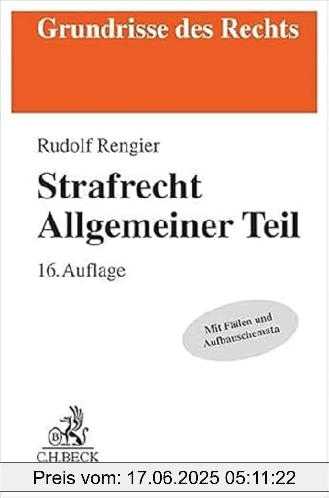 Binding : paperback, Edition : 16., neu bearbeitete, Label : Strafrecht Allgemeiner Teil (Grundrisse des Rechts), medium : paperback, numberOfPages : 679, publicationDate : 2024-09-09, languages : german, ISBN : 3406817300