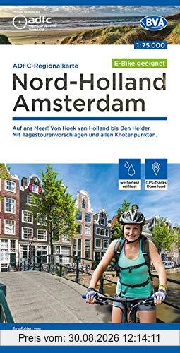 ADFC-Regionalkarte Nord-Holland Amsterdam 1:75.000, reiß- und wetterfest, GPS-Tracks Download - E-Bike geeignet: Auf ans Meer! Von Hoek van Holland ... Knotenpunkten. (ADFC-Regionalkarte 1:75000)