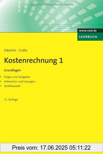 Binding : Broschiert, Edition : 11., vollst. überarb. Aufl., Label : NWB Verlag, Publisher : NWB Verlag, medium : Broschiert, numberOfPages : 476, publicationDate : 2013-11-21, authors : Klaus-Dieter Däumler, Jürgen Grabe, languages : german, ISBN : 3482650012