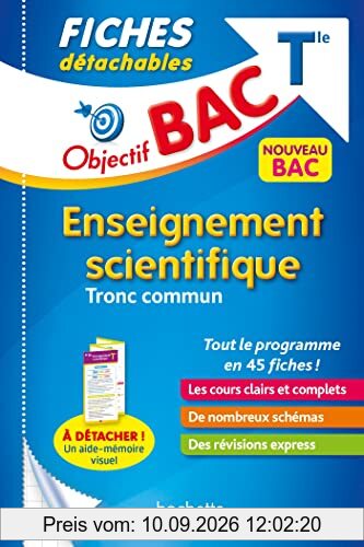 Enseignement scientifique tronc commun terminale générale : fiches détachables : nouveau bac