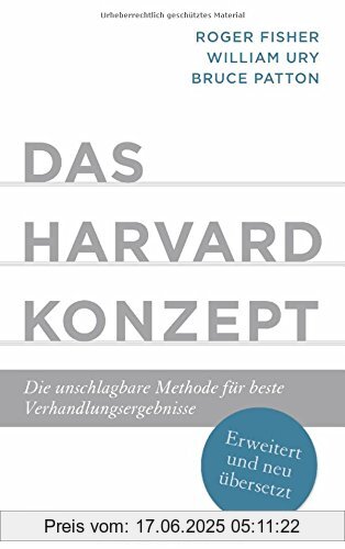 Binding : Gebundene Ausgabe, Label : Deutsche Verlags-Anstalt, Publisher : Deutsche Verlags-Anstalt, medium : Gebundene Ausgabe, numberOfPages : 336, publicationDate : 2018-08-20, releaseDate : 2018-08-20, authors : Roger Fisher, William Ury, Bruce Patton, translators : Jürgen Neubauer, ISBN : 3421048282