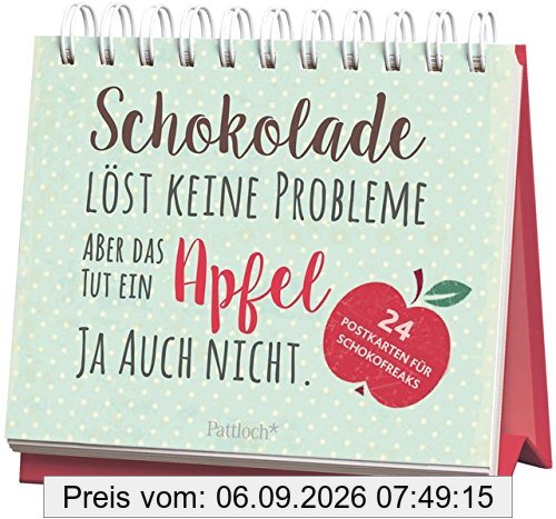 Schokolade löst keine Probleme, aber das tut ein Apfel ja auch nicht: 24 Postkarten für Schokoholics
