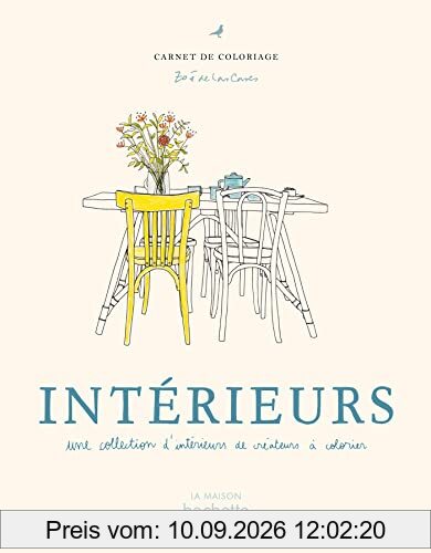 Intérieurs : une collection d'intérieurs de créateurs à colorier : carnet de coloriage