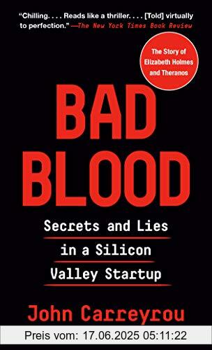 Binding : Taschenbuch, Edition : International, Label : Vintage, Publisher : Vintage, PackageQuantity : 1, medium : Taschenbuch, numberOfPages : 448, publicationDate : 2020-01-28, releaseDate : 2020-01-28, authors : John Carreyrou, ISBN : 0593081641