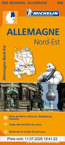 Allemagne N - E / N - O Duitsland 11542 Carte ' Regional ' Michelin Kaart