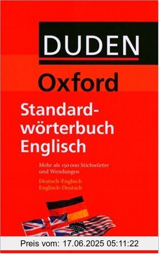 Binding : Gebundene Ausgabe, Edition : 3, Label : Bibliographisches Institut, Mannheim, Publisher : Bibliographisches Institut, Mannheim, medium : Gebundene Ausgabe, numberOfPages : 1289, publicationDate : 2004-01-01, publishers : Dudenredaktion, Oxford University Press, languages : german, english, ISBN : 3411057831