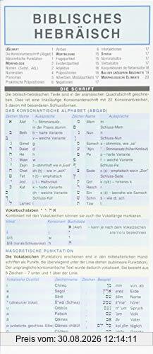 Biblisches Hebräisch - Kurzgrammatik. Die komplette Grammatik anschaulich und verständlich dargestellt