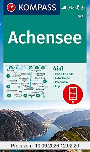 KOMPASS Wanderkarte Achensee: 4in1 Wanderkarte 1:35000 mit Panorama und Aktiv Guide inklusive Karte zur offline Verwendung in der KOMPASS-App. ... Langlaufen. (KOMPASS-Wanderkarten, Band 27)