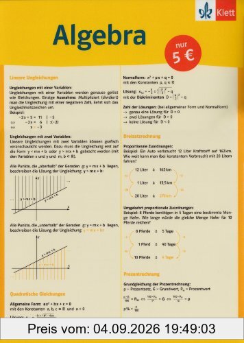Mathematik auf einen Blick Algebra