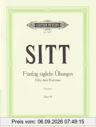 50 tägliche Übungen für Violine op. 98: zur Ausbildung der linken Hand