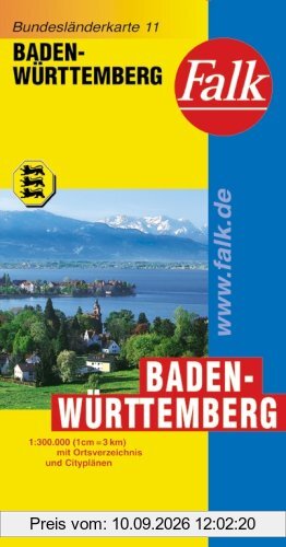 Falk Bundesländerkarte Deutschland Baden-Württemberg 1:300 000