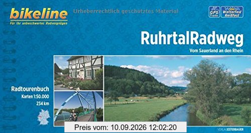 Ruhrtal Radweg: Vom Sauerland an den Rhein 1:50.000, 234 km. GPS-Tracks-Download, wetterfest/reißfest