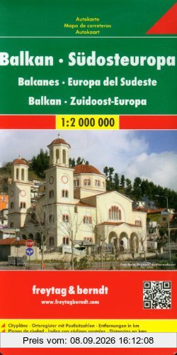 Freytag Berndt Autokarten, Balkan - Südosteuropa - Maßstab 1:2 000 000