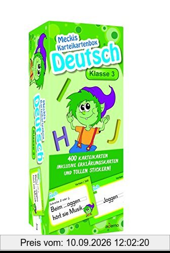 Karteibox Deutsch Klasse 3: mit 400 farbigen Karteikarten und tollen Stickern