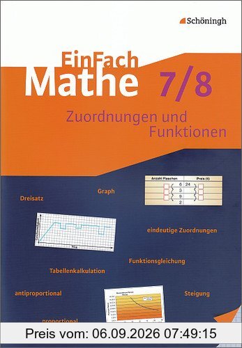 EinFach Mathe: Zuordnungen und Funktionen: Jahrgangsstufen 7/8