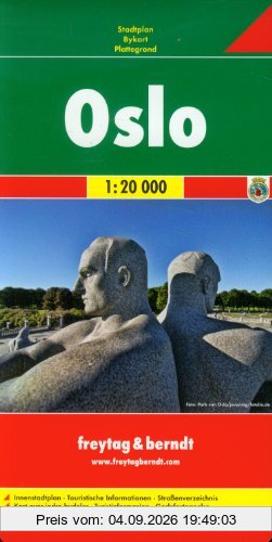 Freytag Berndt, Stadtpläne, Oslo - Maßstab 1:20.000: Innenstadtplan, Touristische Informationen, Straßenverzeichnis (City Map)