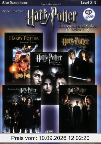 Harry Potter Movies 1-5, w. Audio-CD, for Alto Saxophone (Harry Potter Instrumental Solos (Movies 1-5): Level 2-3)