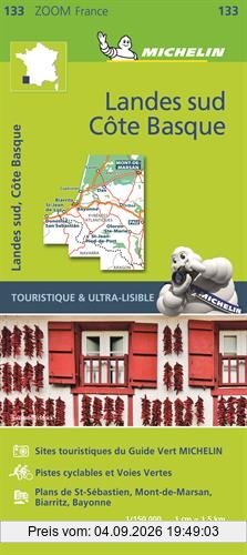 LANDES SUD - CÔTE BASQUE 11133 CARTE ZOOM MICHELIN KAART