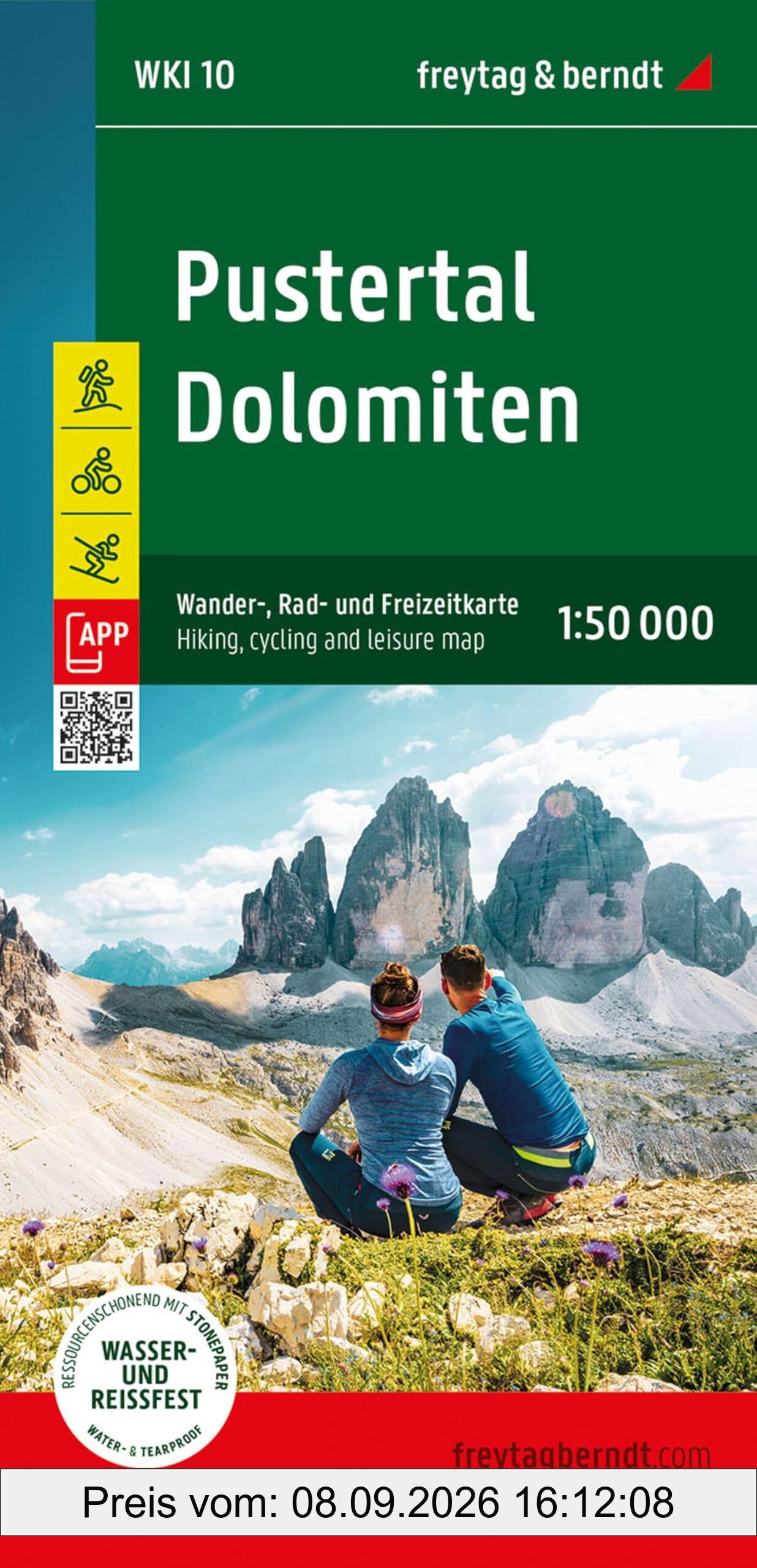 Pustertal - Dolomiten, Wander-, Rad- und Freizeitkarte 1:50.000, freytag & berndt, WKI 10: Mit APP, wasserfest und reißfest (freytag & berndt Wander-Rad-Freizeitkarten)