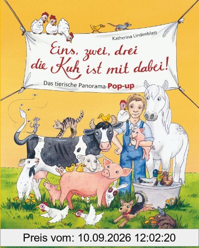 Eins, zwei, drei - die Kuh ist mit dabei: Das tierische Panorama-Pop-up