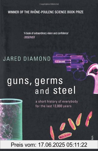 Binding : Taschenbuch, Edition : New Ed, Label : Vintage, Publisher : Vintage, NumberOfItems : 1, PackageQuantity : 1, medium : Taschenbuch, numberOfPages : 480, publicationDate : 1998-04-30, releaseDate : 2005-08-04, authors : Jared Diamond, languages : english, ISBN : 0099302780