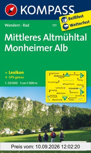Mittleres Altmühltal, Monheimer Alb: Wandern / Rad. GPS-genau. 1:50.000