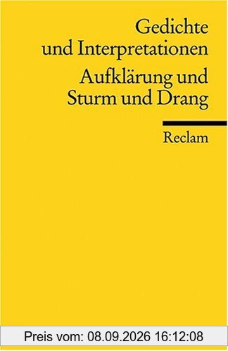Gedichte und Interpretationen, Band 2: Aufklärung und Sturm und Drang: BD 2