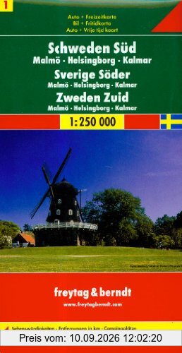 Freytag Berndt Autokarten, Blatt 1, Schweden Süd - Malmö - Helsingborg - Kalmar - Maßstab 1:250 000