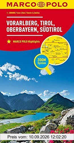 MARCO POLO Regionalkarte Österreich Blatt3 Vorarlberg,Tirol,Oberbayern 1:200 000 (MARCO POLO Karte 1:200000)