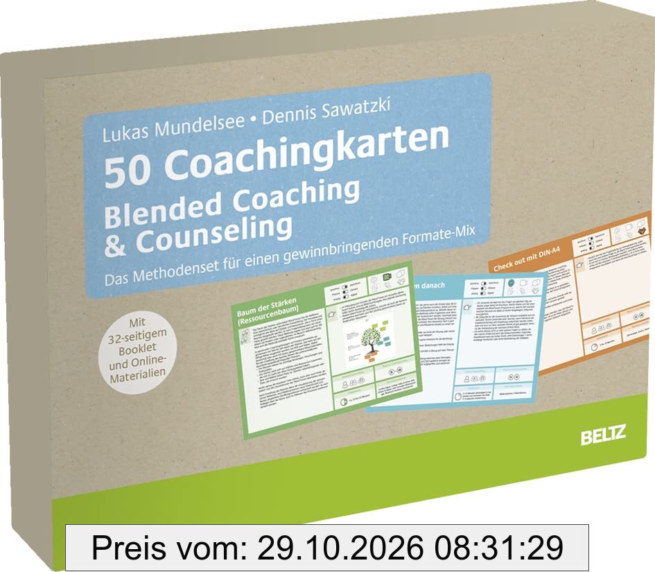 50 Coachingkarten Blended Coaching & Counseling: Das Methodenset für einen gewinnbringenden Formate-Mix. Mit 32-seitigem Booklet und …
