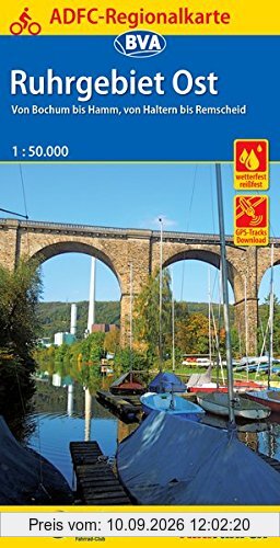 ADFC-Regionalkarte radrevier.ruhr Ost, 1:50.000, reiß- und wetterfest, GPS-Tracks Download: Von Bochum bis Hamm, von Haltern bis Hagen (ADFC-Regionalkarte 1:50000)