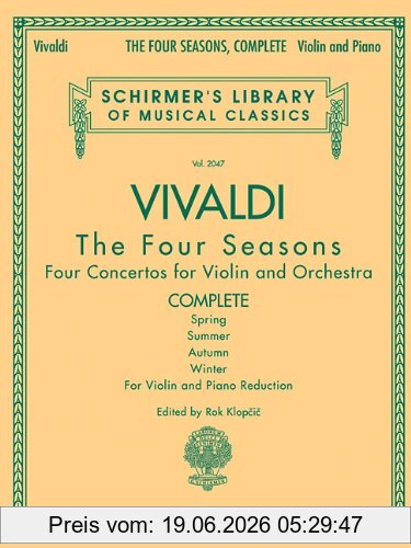 unbekannt Antonio Vivaldi - The Four Seasons, Complete, For Violin And Piano Reduction