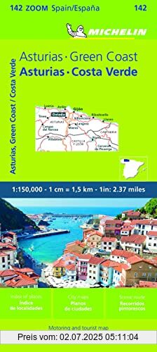 Die Buchhandlung in Oelde hat das Buch Michelin Asturias, Costa Verde: Straßen- und Tourismuskarte 1:500.000 (MICHELIN Zoomkarten)